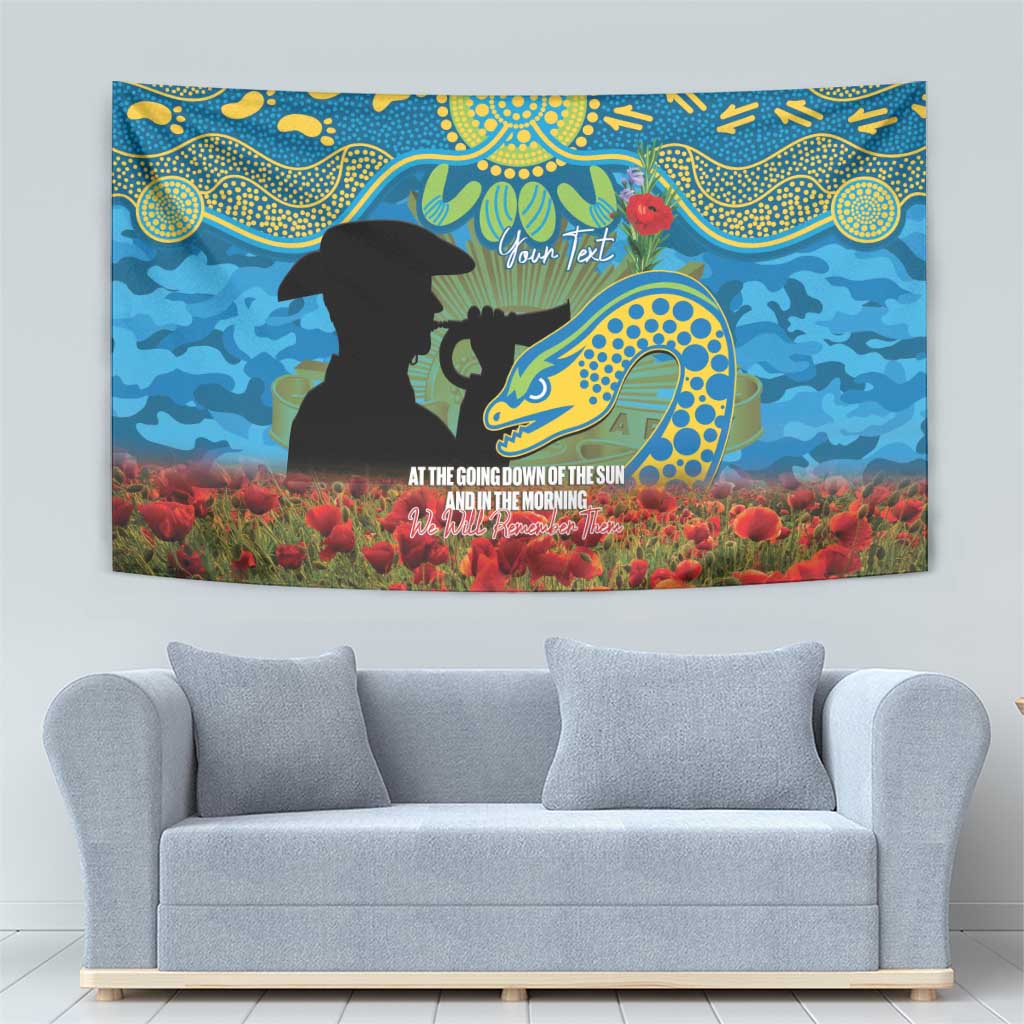 Personalised Parramatta Eels Rugby ANZAC Day Tapestry Last Post Poppy We Will Remember Them