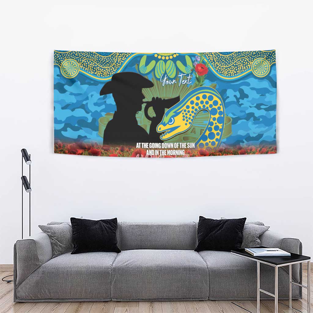 Personalised Parramatta Eels Rugby ANZAC Day Tapestry Last Post Poppy We Will Remember Them