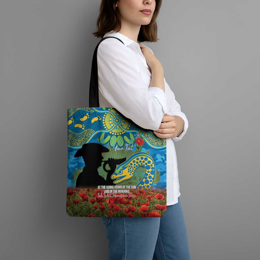 Personalised Parramatta Eels Rugby ANZAC Day Tote Bag Last Post Poppy We Will Remember Them