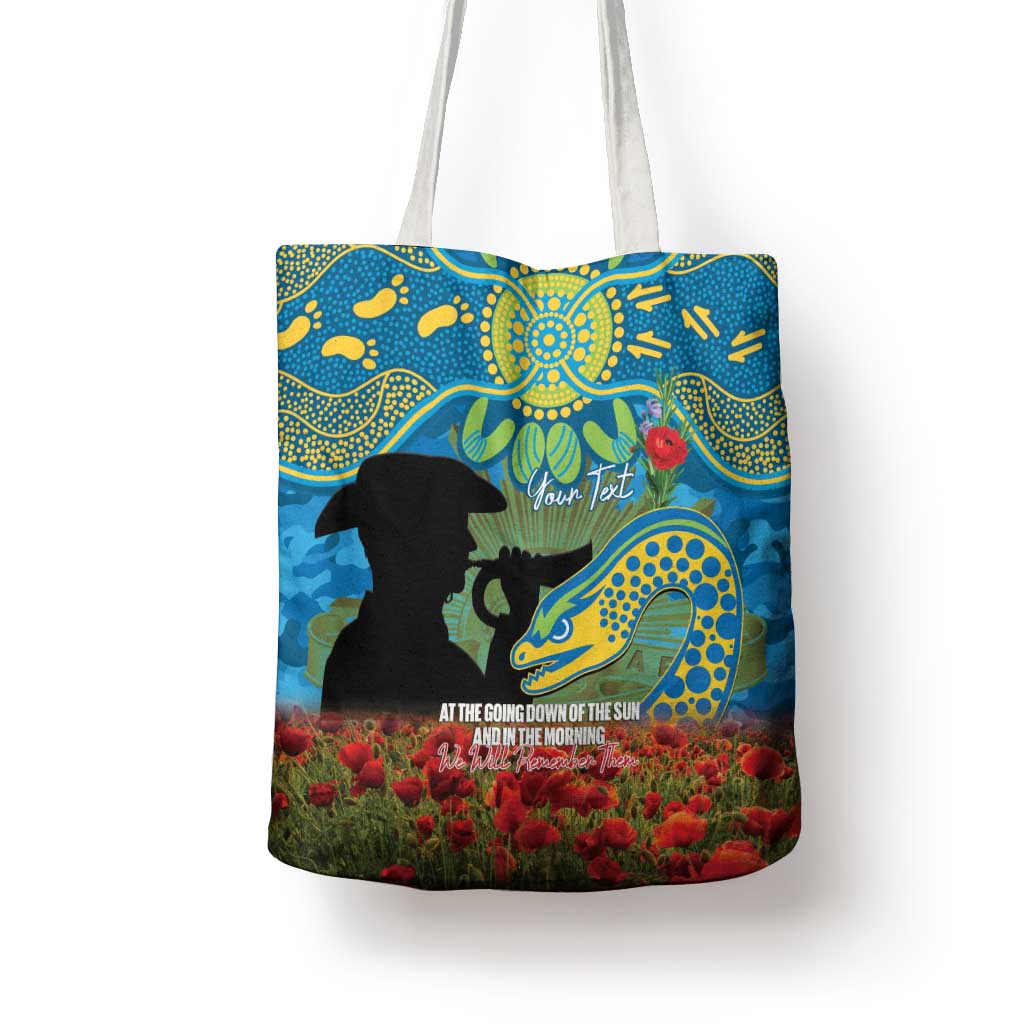 Personalised Parramatta Eels Rugby ANZAC Day Tote Bag Last Post Poppy We Will Remember Them