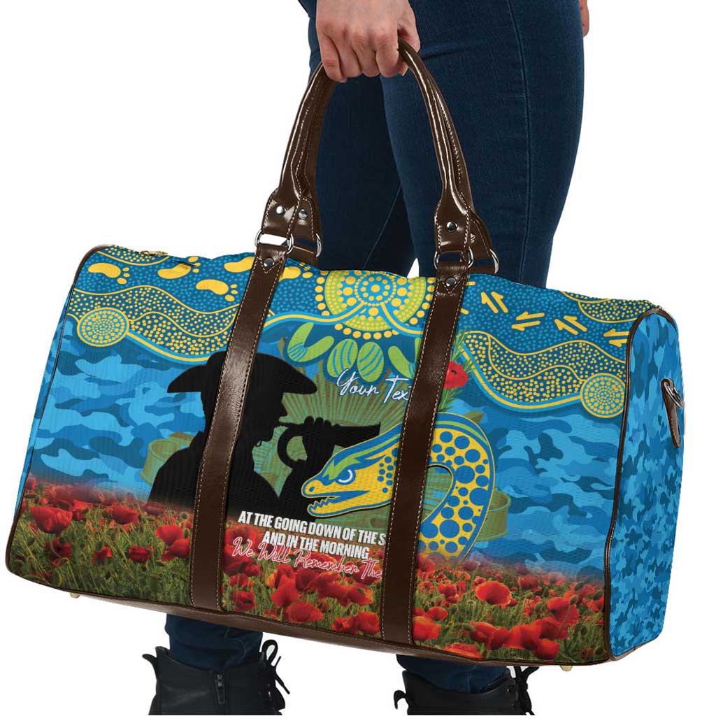 Personalised Parramatta Eels Rugby ANZAC Day Travel Bag Last Post Poppy We Will Remember Them