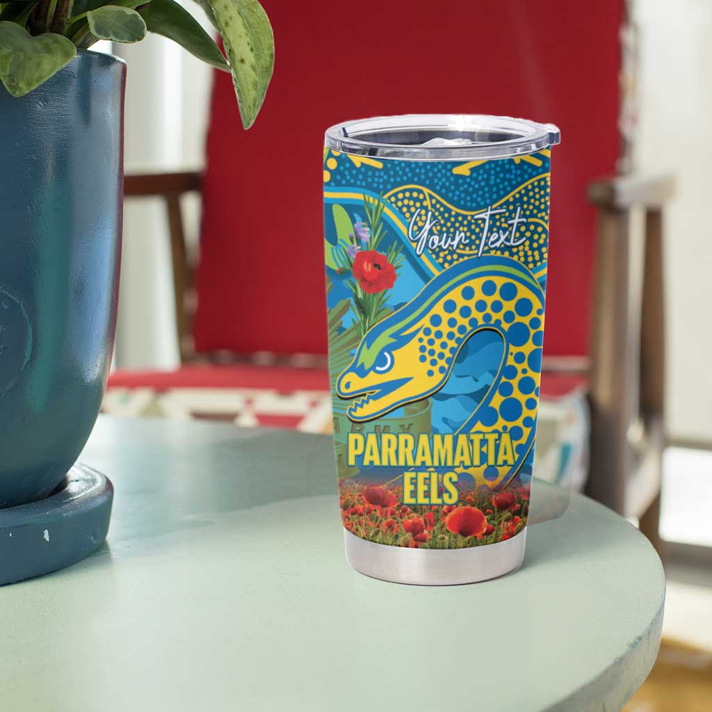 Personalised Parramatta Eels Rugby ANZAC Day Tumbler Cup Last Post Poppy We Will Remember Them