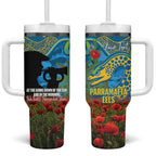 Personalised Parramatta Eels Rugby ANZAC Day Tumbler With Handle Last Post Poppy We Will Remember Them
