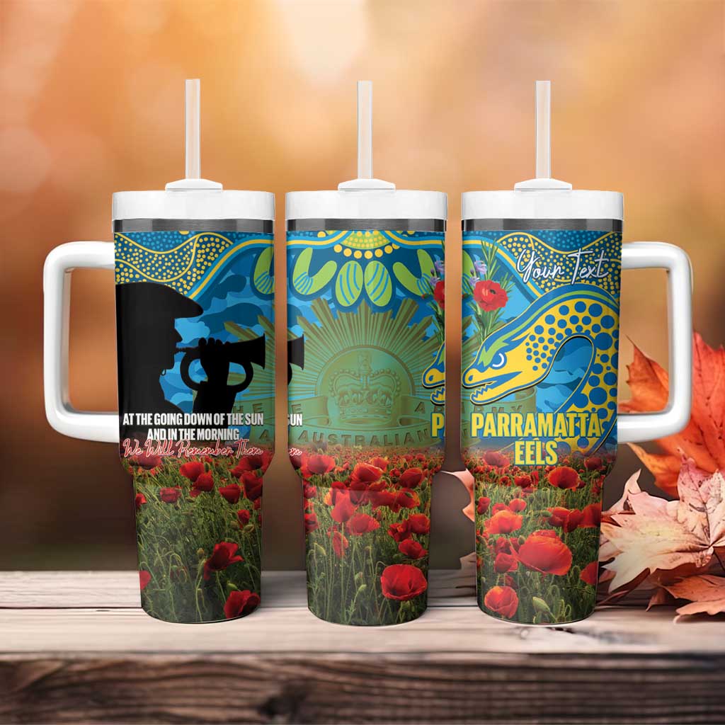 Personalised Parramatta Eels Rugby ANZAC Day Tumbler With Handle Last Post Poppy We Will Remember Them