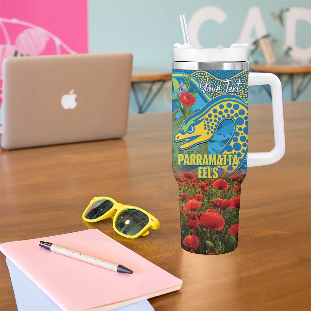 Personalised Parramatta Eels Rugby ANZAC Day Tumbler With Handle Last Post Poppy We Will Remember Them