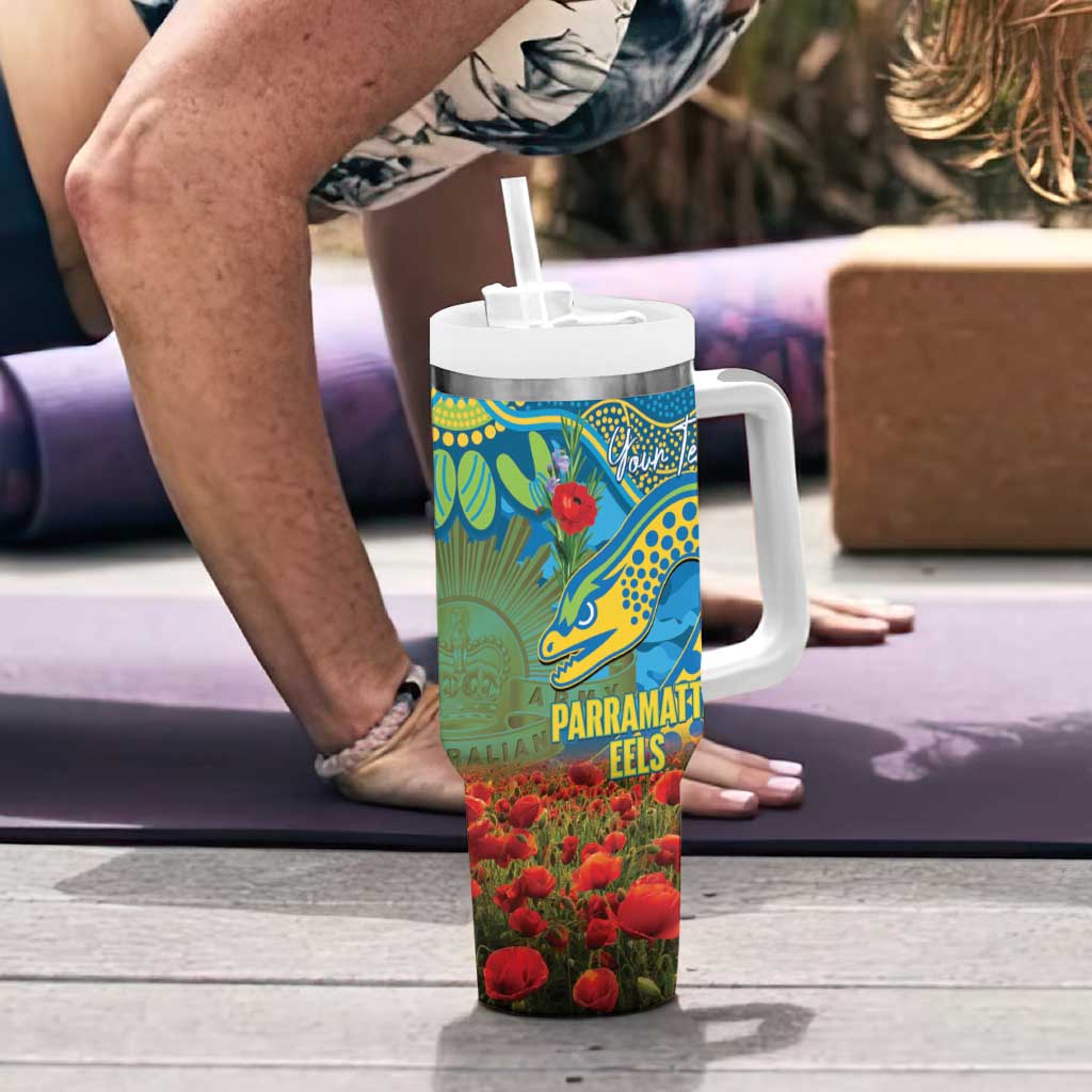 Personalised Parramatta Eels Rugby ANZAC Day Tumbler With Handle Last Post Poppy We Will Remember Them
