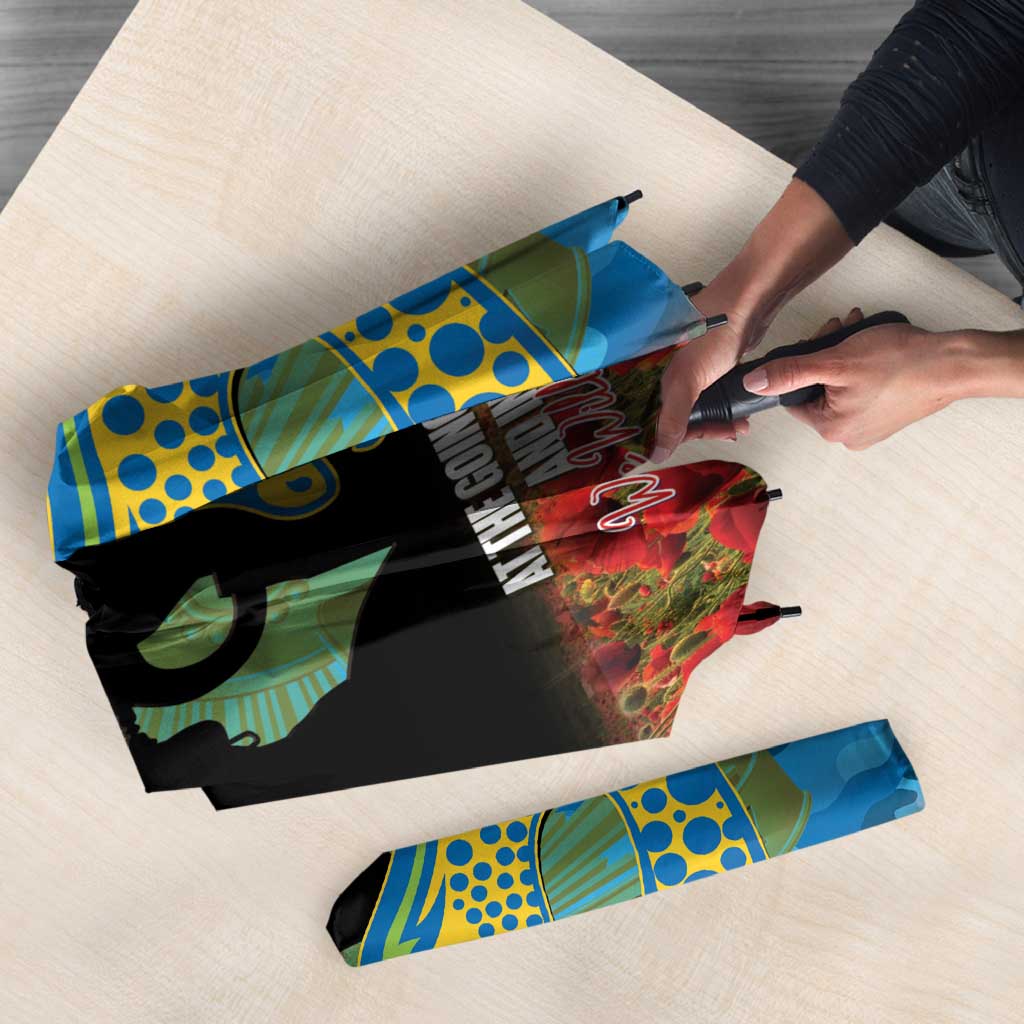 Personalised Parramatta Eels Rugby ANZAC Day Umbrella Last Post Poppy We Will Remember Them