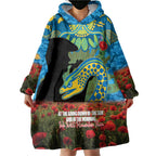 Personalised Parramatta Eels Rugby ANZAC Day Wearable Blanket Hoodie Last Post Poppy We Will Remember Them