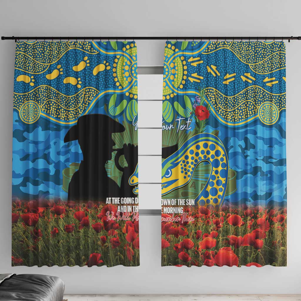 Personalised Parramatta Eels Rugby ANZAC Day Window Curtain Last Post Poppy We Will Remember Them