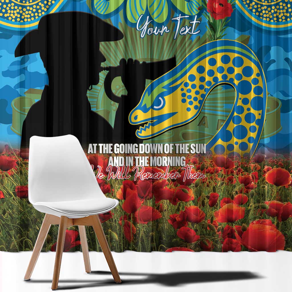 Personalised Parramatta Eels Rugby ANZAC Day Window Curtain Last Post Poppy We Will Remember Them