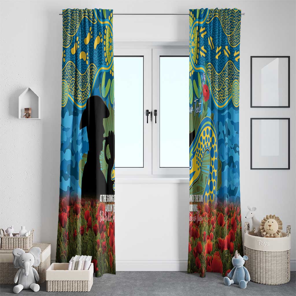 Personalised Parramatta Eels Rugby ANZAC Day Window Curtain Last Post Poppy We Will Remember Them