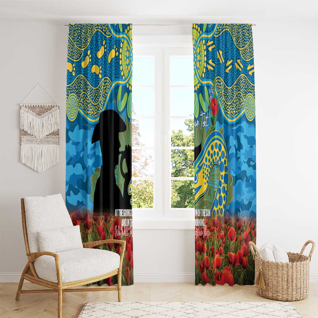 Personalised Parramatta Eels Rugby ANZAC Day Window Curtain Last Post Poppy We Will Remember Them