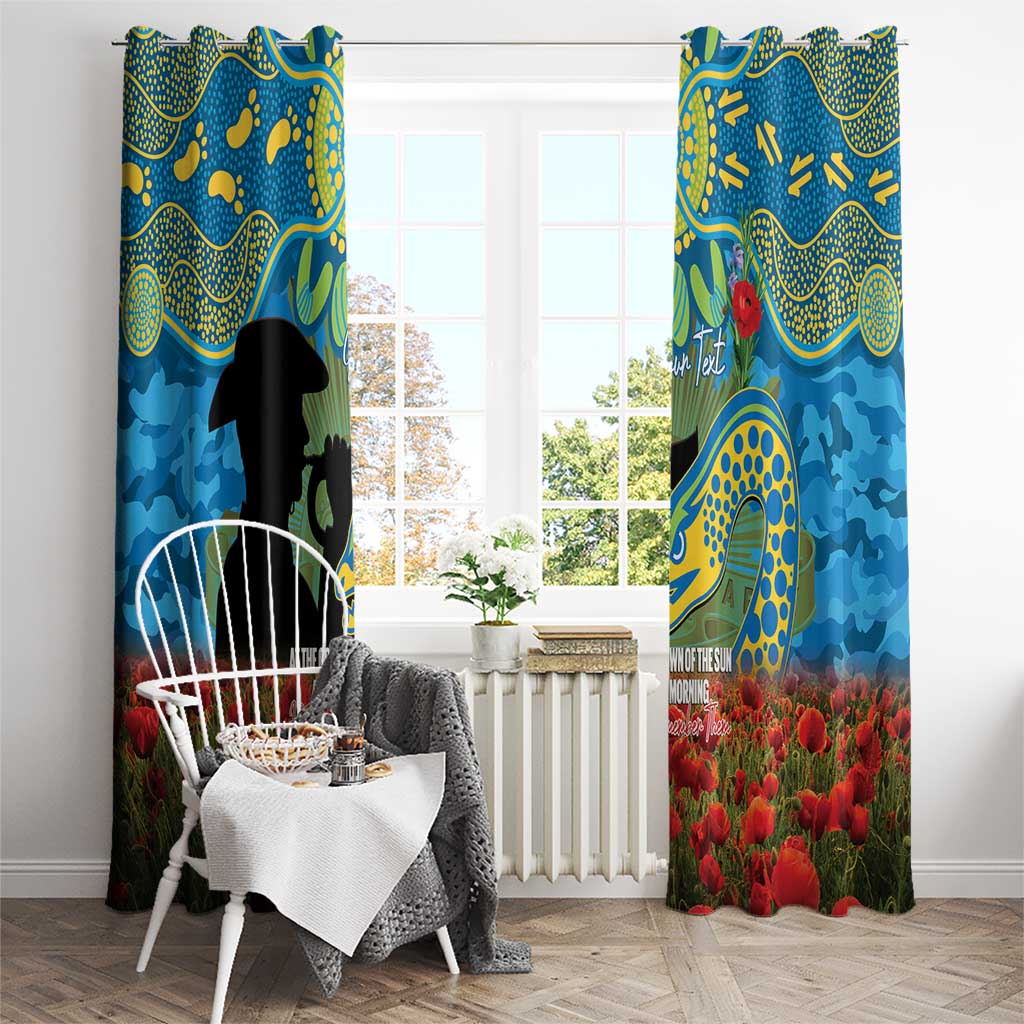 Personalised Parramatta Eels Rugby ANZAC Day Window Curtain Last Post Poppy We Will Remember Them