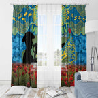 Personalised Parramatta Eels Rugby ANZAC Day Window Curtain Last Post Poppy We Will Remember Them