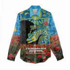 Personalised Parramatta Eels Rugby ANZAC Day Women Casual Shirt Last Post Poppy We Will Remember Them