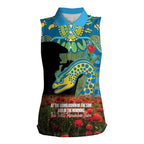 Personalised Parramatta Eels Rugby ANZAC Day Women Sleeveless Polo Shirt Last Post Poppy We Will Remember Them