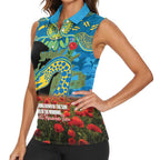 Personalised Parramatta Eels Rugby ANZAC Day Women Sleeveless Polo Shirt Last Post Poppy We Will Remember Them