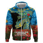 Personalised Parramatta Eels Rugby ANZAC Day Zip Hoodie Last Post Poppy We Will Remember Them
