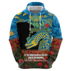 Personalised Parramatta Eels Rugby ANZAC Day Zip Hoodie Last Post Poppy We Will Remember Them