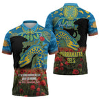Personalised Parramatta Eels Rugby ANZAC Day Zipper Polo Shirt Last Post Poppy We Will Remember Them