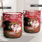 Personalised Dragons Rugby ANZAC Day Laundry Basket Last Post Poppy We Will Remember Them