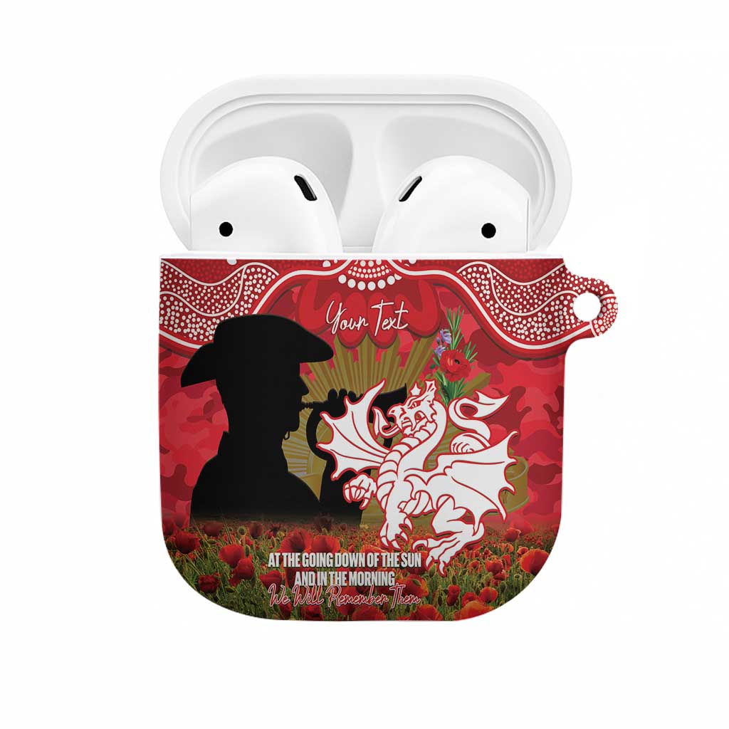 Personalised Dragons Rugby ANZAC Day AirPods Case Last Post Poppy We Will Remember Them