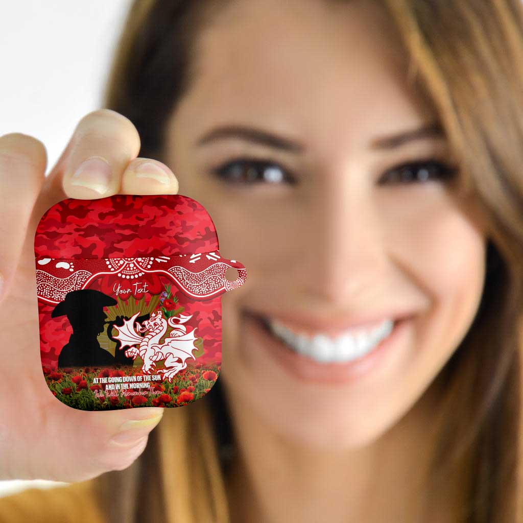 Personalised Dragons Rugby ANZAC Day AirPods Case Last Post Poppy We Will Remember Them