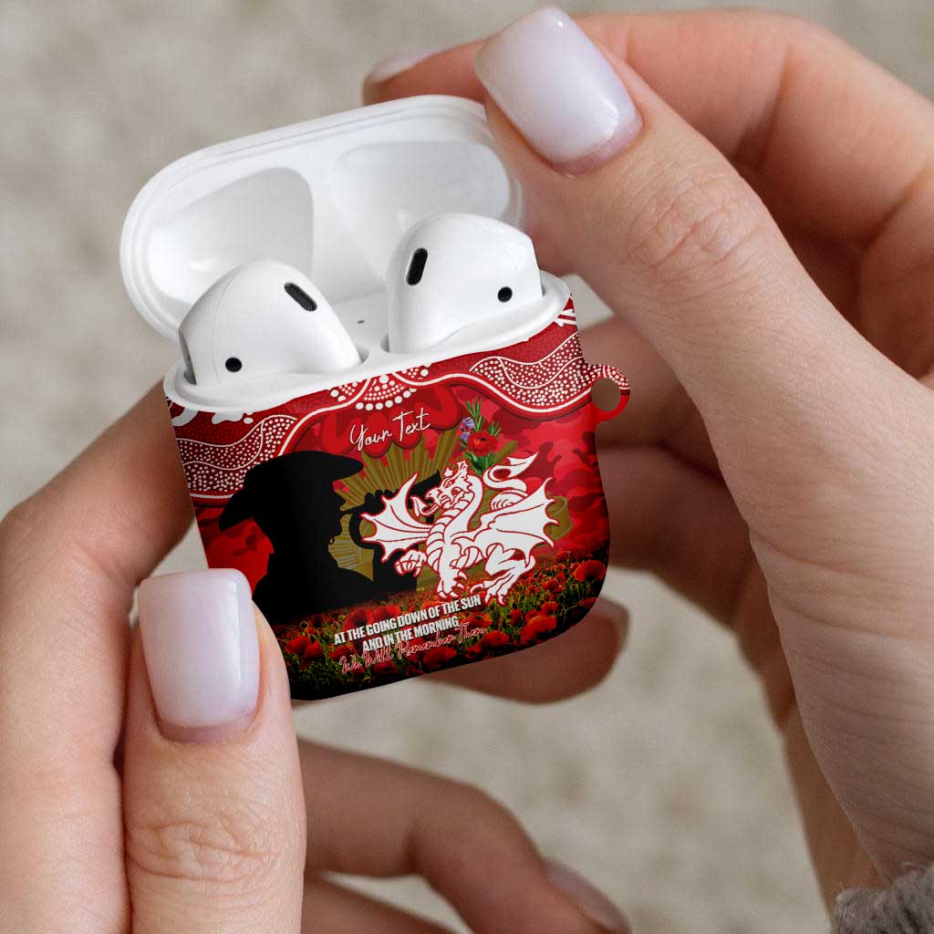 Personalised Dragons Rugby ANZAC Day AirPods Case Last Post Poppy We Will Remember Them