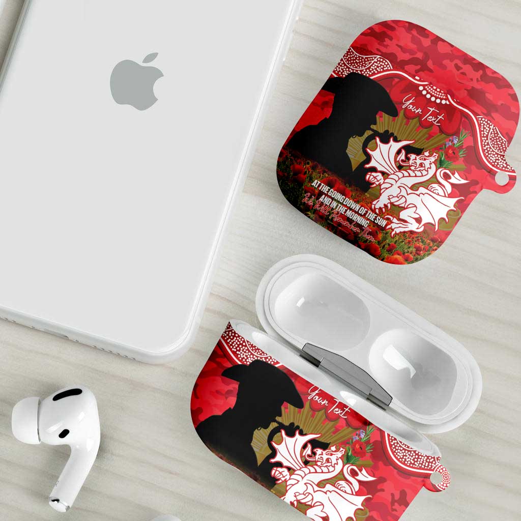 Personalised Dragons Rugby ANZAC Day AirPods Case Last Post Poppy We Will Remember Them