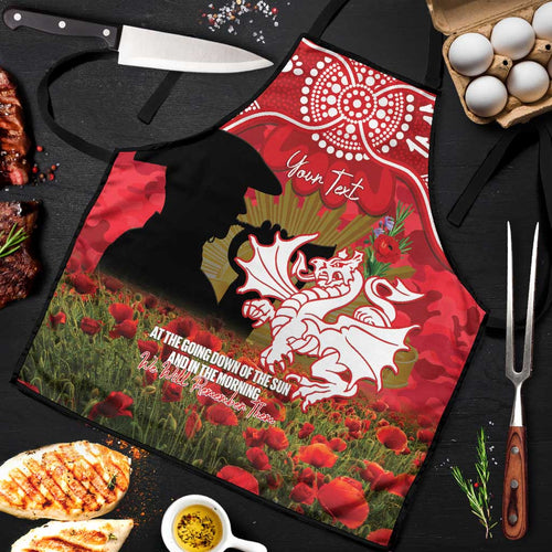 Personalised Dragons Rugby ANZAC Day Apron Last Post Poppy We Will Remember Them