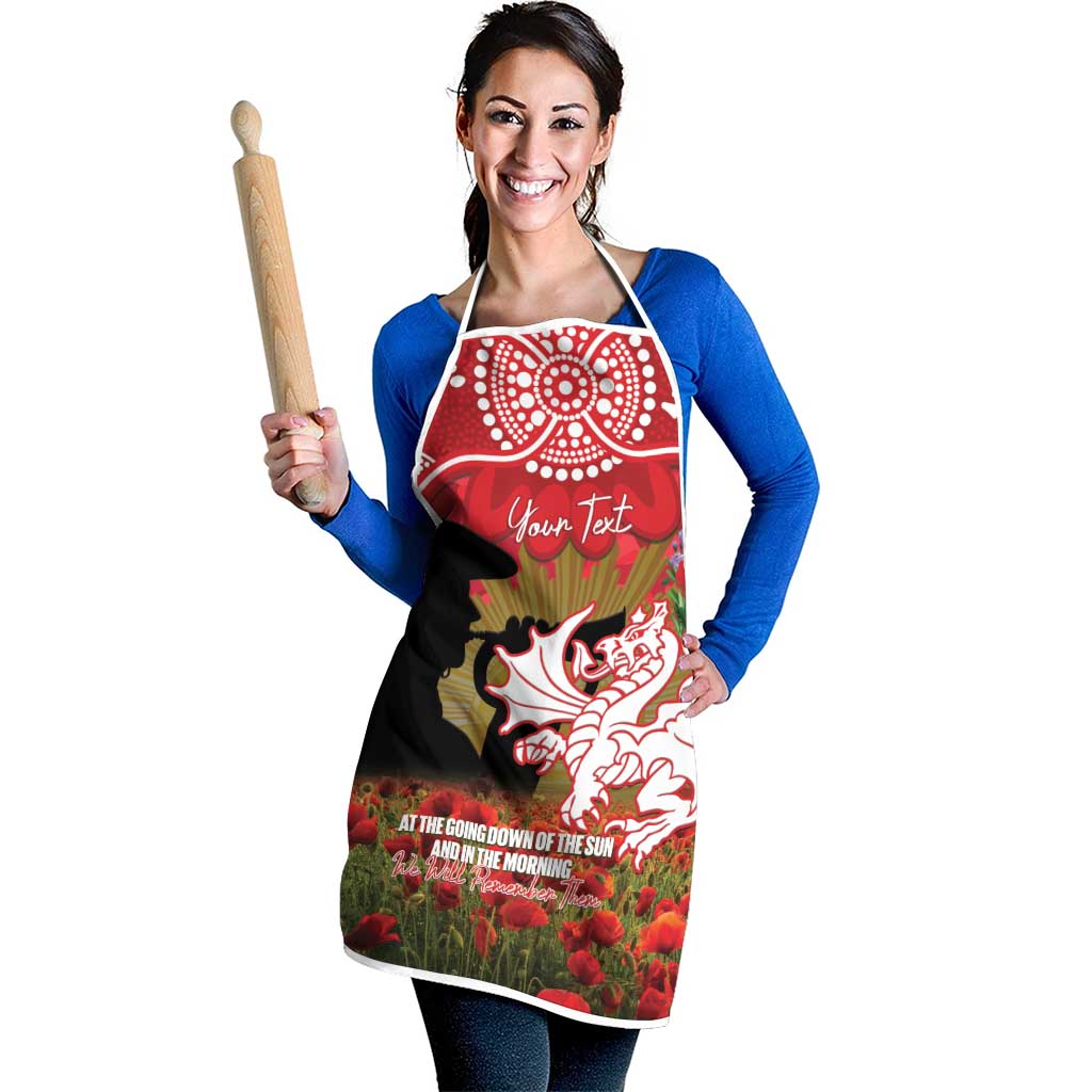 Personalised Dragons Rugby ANZAC Day Apron Last Post Poppy We Will Remember Them