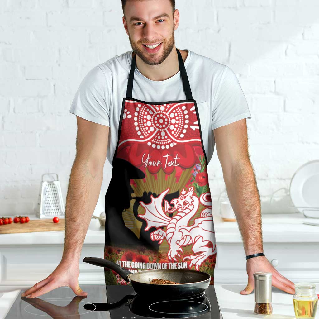 Personalised Dragons Rugby ANZAC Day Apron Last Post Poppy We Will Remember Them