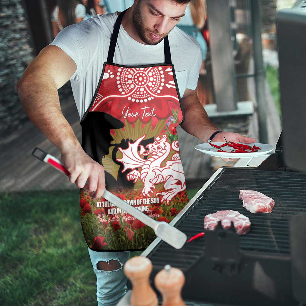 Personalised Dragons Rugby ANZAC Day Apron Last Post Poppy We Will Remember Them