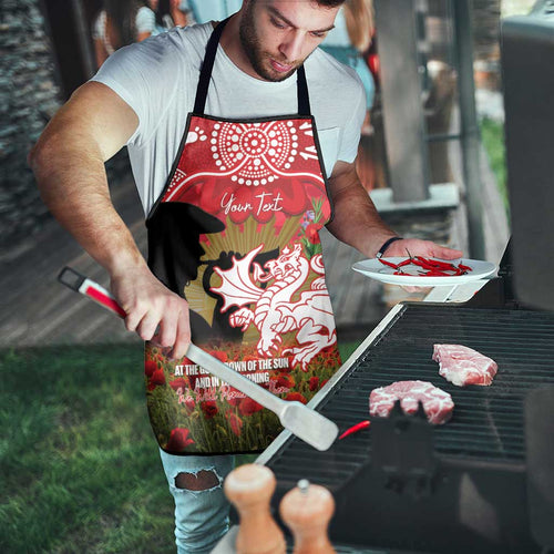 Personalised Dragons Rugby ANZAC Day Apron Last Post Poppy We Will Remember Them