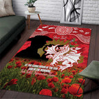 Personalised Dragons Rugby ANZAC Day Area Rug Last Post Poppy We Will Remember Them