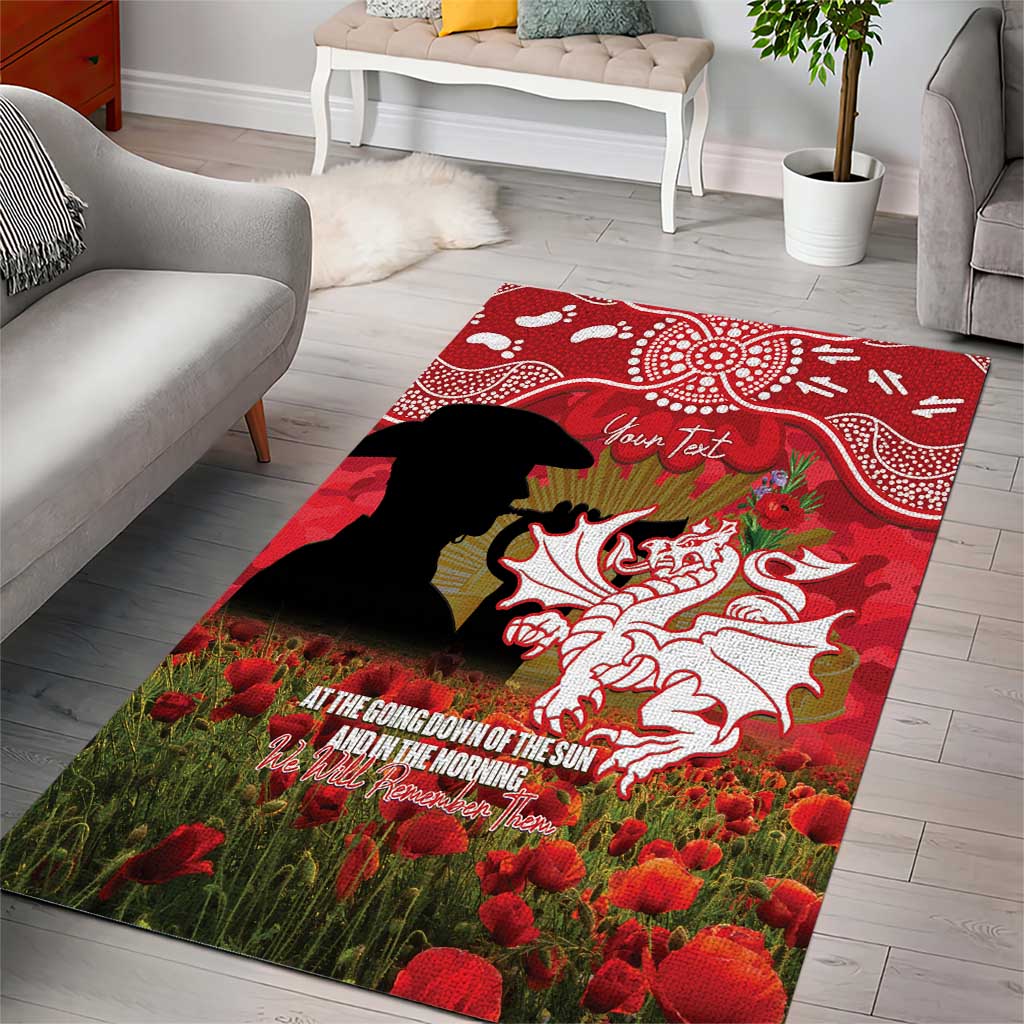 Personalised Dragons Rugby ANZAC Day Area Rug Last Post Poppy We Will Remember Them