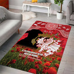 Personalised Dragons Rugby ANZAC Day Area Rug Last Post Poppy We Will Remember Them