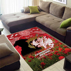 Personalised Dragons Rugby ANZAC Day Area Rug Last Post Poppy We Will Remember Them
