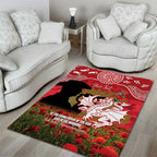 Personalised Dragons Rugby ANZAC Day Area Rug Last Post Poppy We Will Remember Them