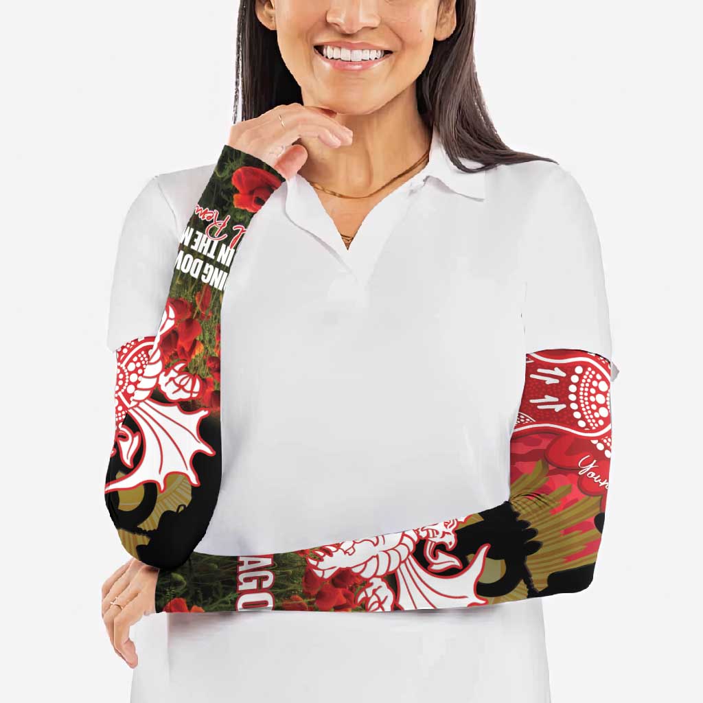 Personalised Dragons Rugby ANZAC Day Arm Sleeves Last Post Poppy We Will Remember Them