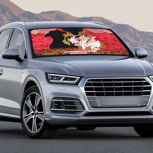 Personalised Dragons Rugby ANZAC Day Auto Sun Shade Last Post Poppy We Will Remember Them