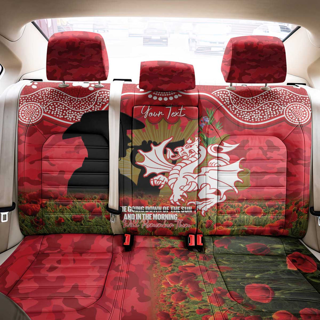 Personalised Dragons Rugby ANZAC Day Back Car Seat Cover Last Post Poppy We Will Remember Them
