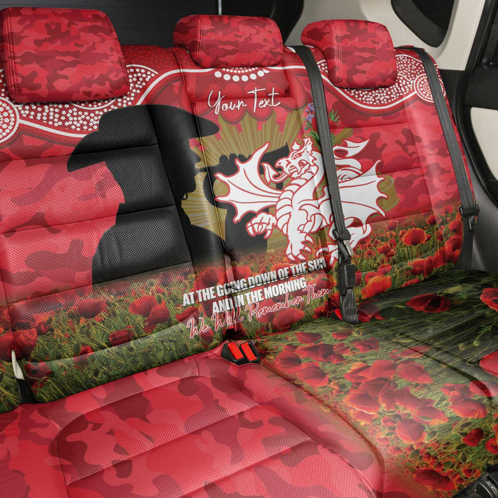 Personalised Dragons Rugby ANZAC Day Back Car Seat Cover Last Post Poppy We Will Remember Them