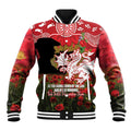 Personalised Dragons Rugby ANZAC Day Baseball Jacket Last Post Poppy We Will Remember Them