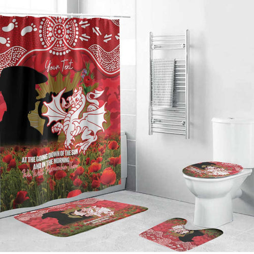 Personalised Dragons Rugby ANZAC Day Bathroom Set Last Post Poppy We Will Remember Them