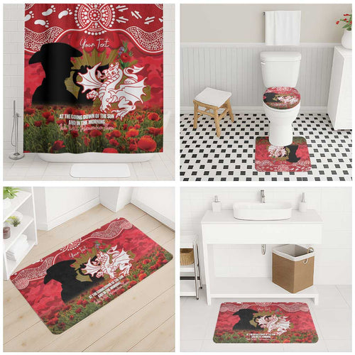 Personalised Dragons Rugby ANZAC Day Bathroom Set Last Post Poppy We Will Remember Them