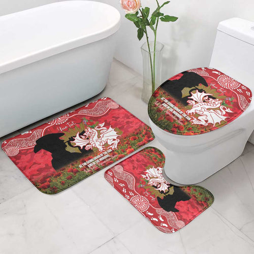 Personalised Dragons Rugby ANZAC Day Bathroom Set Last Post Poppy We Will Remember Them