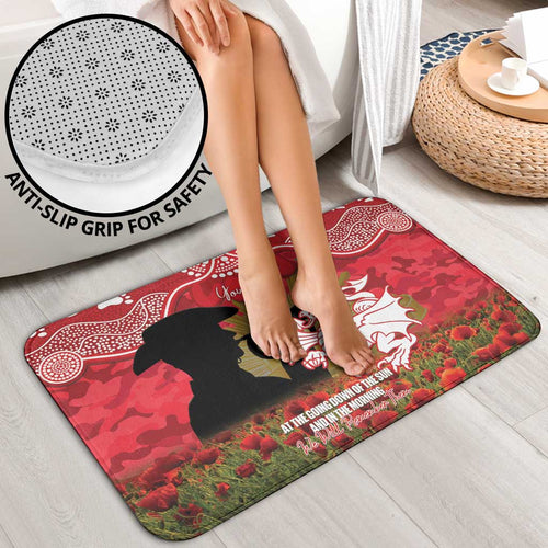 Personalised Dragons Rugby ANZAC Day Bathroom Set Last Post Poppy We Will Remember Them