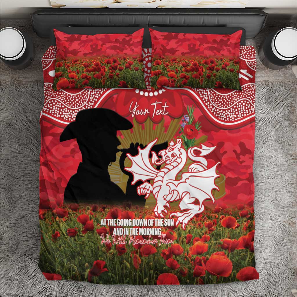 Personalised Dragons Rugby ANZAC Day Bedding Set Last Post Poppy We Will Remember Them