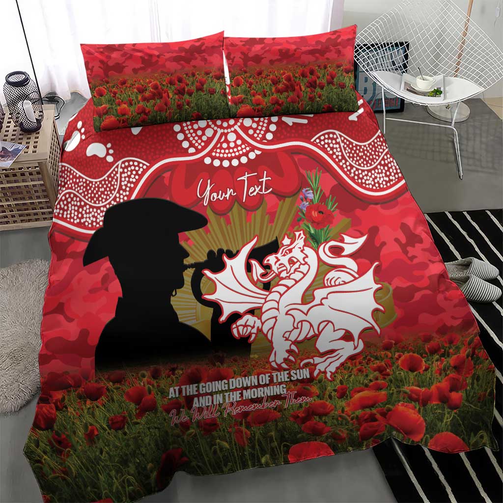 Personalised Dragons Rugby ANZAC Day Bedding Set Last Post Poppy We Will Remember Them